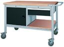 Mobile workbench SybaWork, 1200 x 750 x 859 mm, drawer, cabinet, shelf, top 40 mm