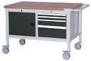 Mobile workbench SybaWork, 1200x750x859mm, 4 drawers, cabinet, top 40mm