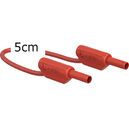 2mm safety measurement cable, 5cm, red, 10A, stackable connector plugs