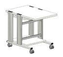 Mechatronics aluminium profile carriage without table-top frame 600x900x760mm (WxDxH)