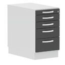 Under-table cabinet, floor standing, 4 drawers + utensil drawer, central locking    430 x 740 x 725mm
