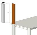 SybaPro aluminium profile extension 1250mm to mount add-on parts, without opening, 35 x 1250 x 120mm