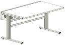 SybaPro multimedia table with sliding top, 1800 x 760 x 800 mm (C-shaped base)                   