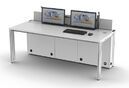 SybaPro laboratory bench with electrically retractable double monitor holder, 1600 x 760 x 900 mm